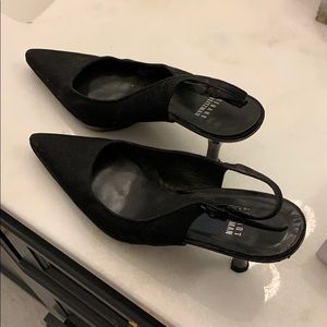 Stuart Weitzman Black Slingback Heels Size 8 M